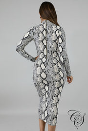 Skylar Monochrome Snakeskin Dress, Dresses - Designs By Cece Symoné