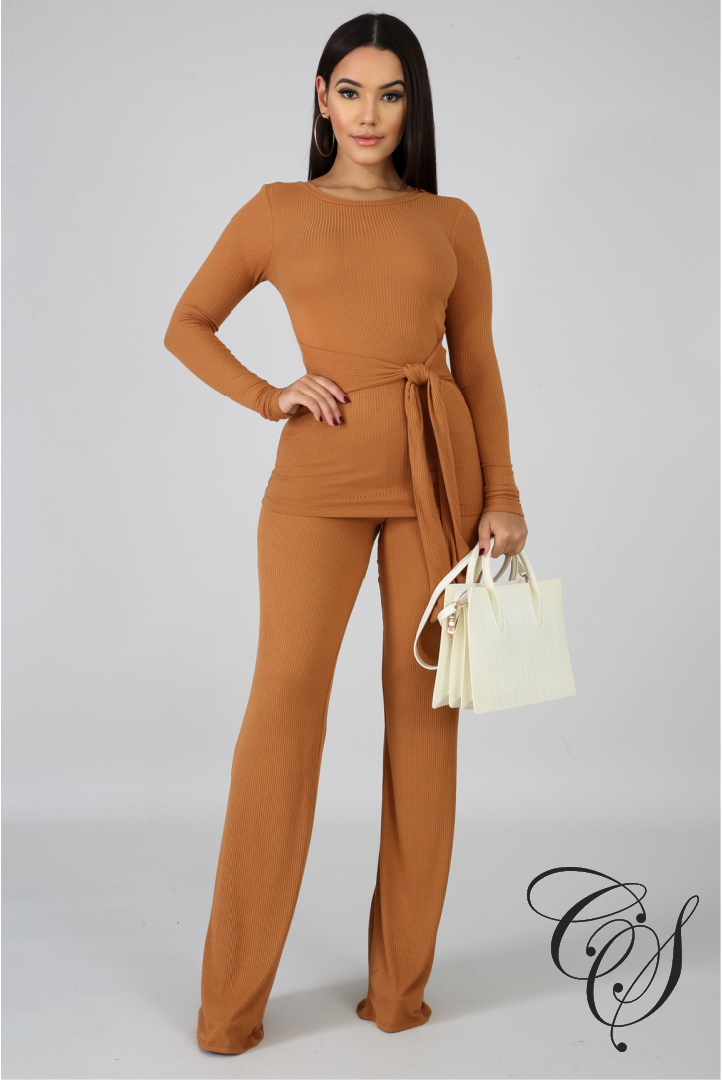 Suzanna Knit Palazzo Tie Set
