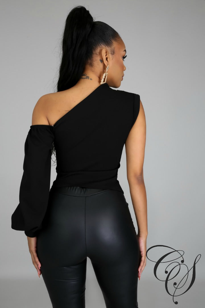 Tammi One Shoulder Puff Sleeve Top, Top - Designs By Cece Symoné