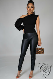 Tammi One Shoulder Puff Sleeve Top, Top - Designs By Cece Symoné