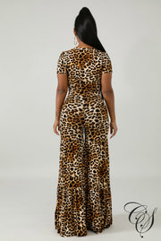 Tasha Cheetah Palazzo Pants Set, Dresses - Designs By Cece Symoné