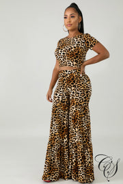 Tasha Cheetah Palazzo Pants Set, Dresses - Designs By Cece Symoné