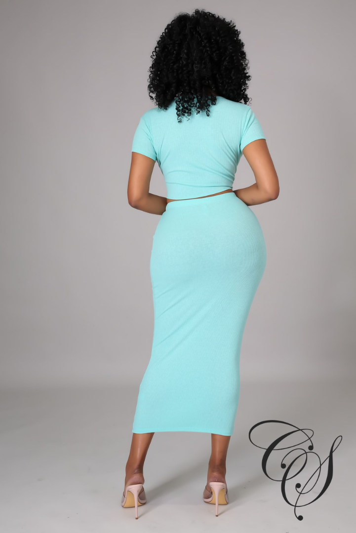 Taylor Ribbed Knit Skirt Set
