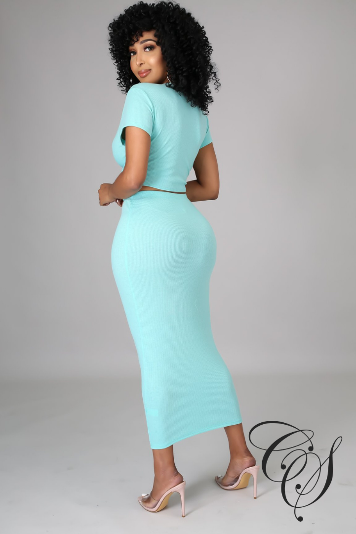 Taylor Ribbed Knit Skirt Set