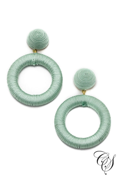 Thread Wrapped Hoop Drop Earrings, earrings - Designs By Cece Symoné