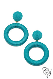 Thread Wrapped Hoop Drop Earrings, earrings - Designs By Cece Symoné