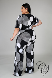 Toni Monochrome Surplice Jumpsuit