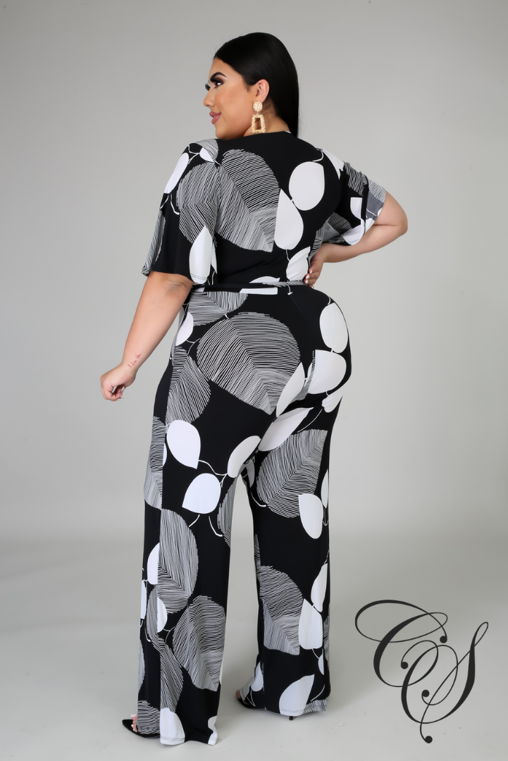 Toni Monochrome Surplice Jumpsuit