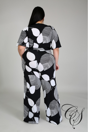 Toni Monochrome Surplice Jumpsuit