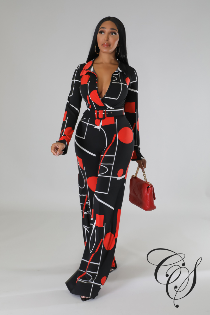 Tori Abstract Print Jumpsuit
