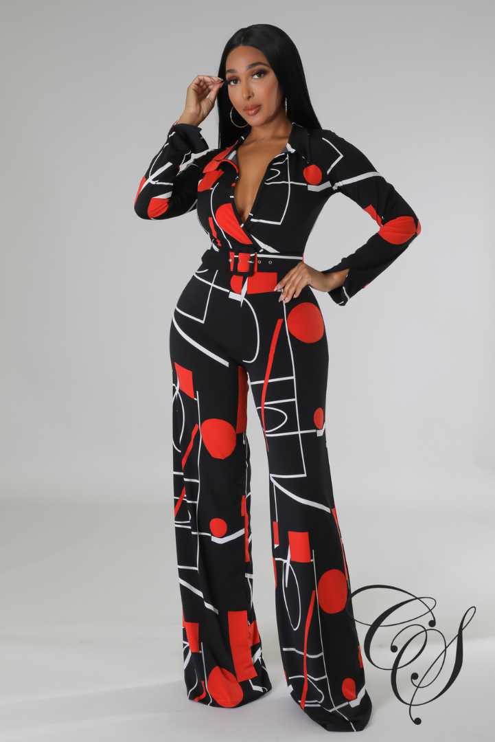 Tori Abstract Print Jumpsuit