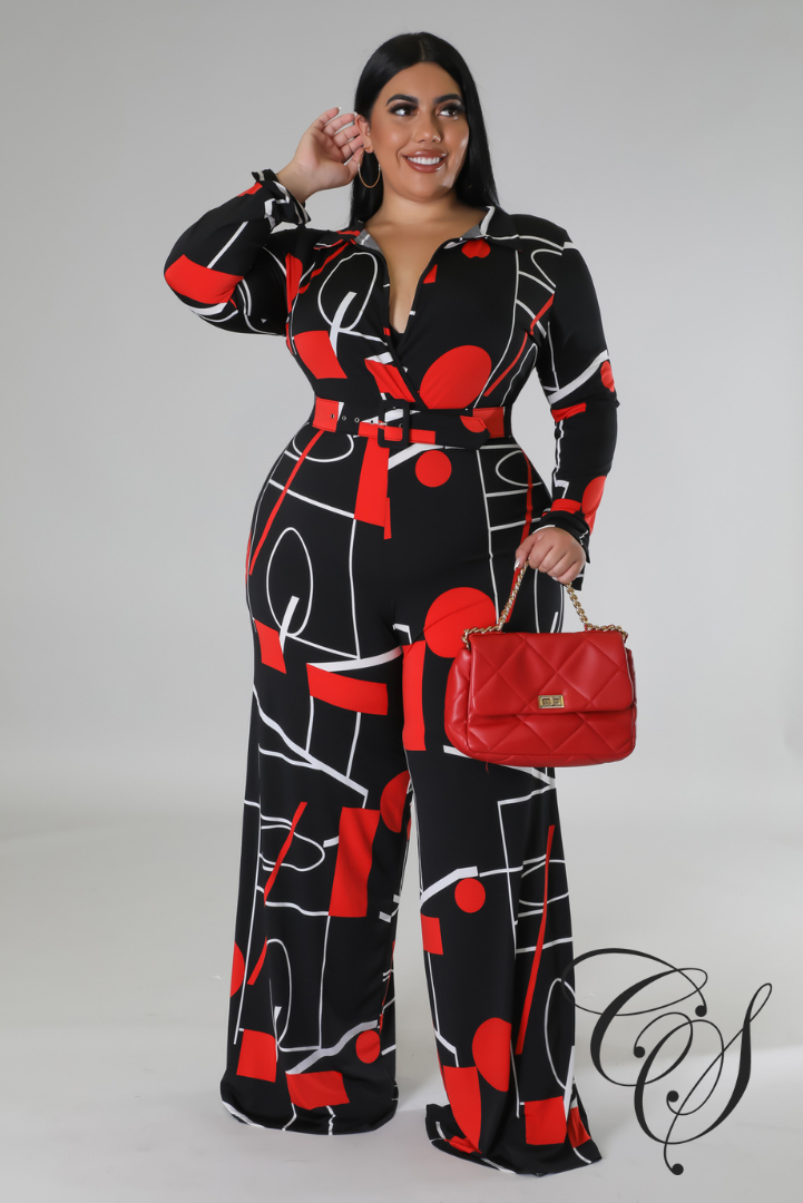 Tori Abstract Print Jumpsuit