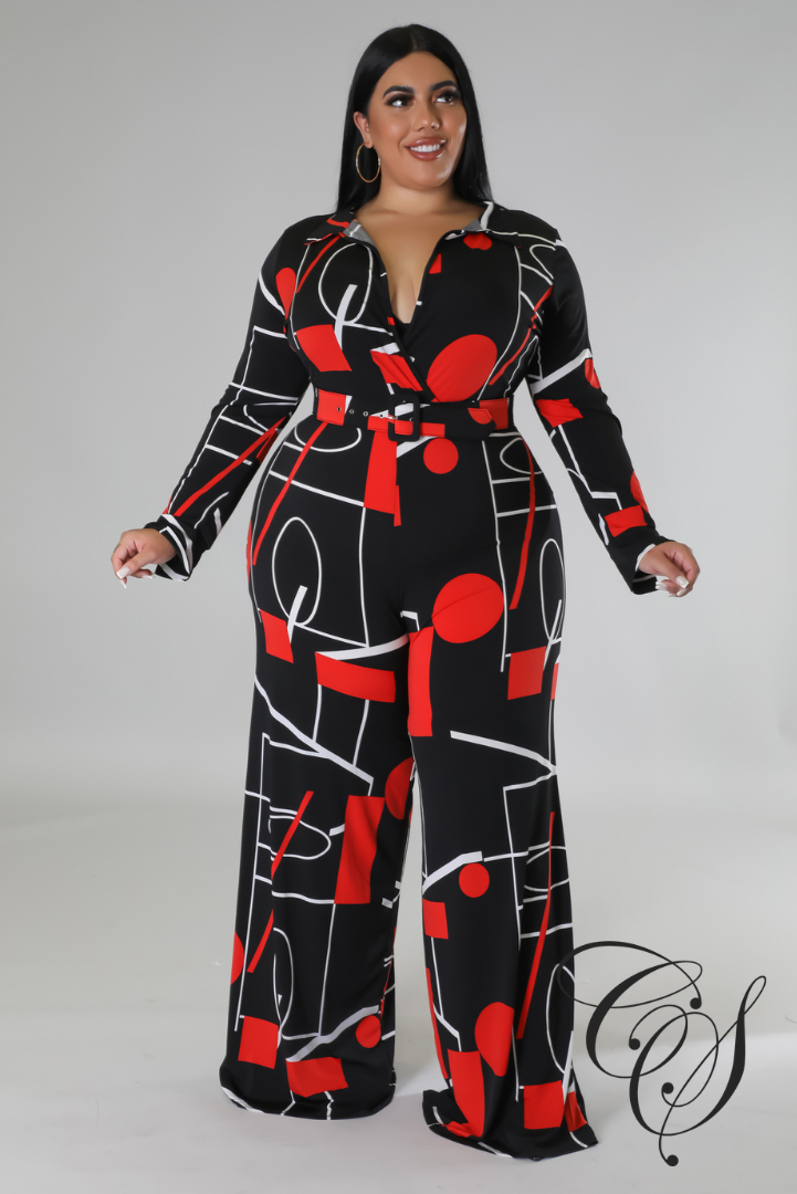 Tori Abstract Print Jumpsuit