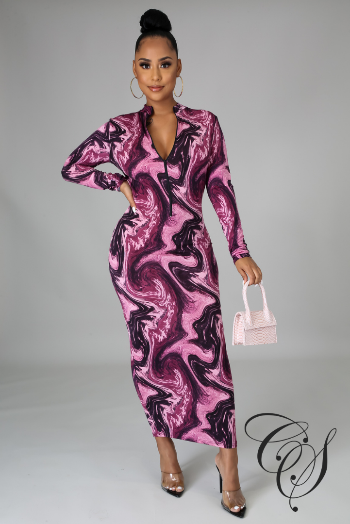 Naya Marble Print Bodycon Dress