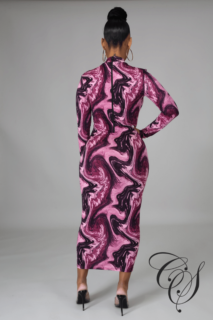 Naya Marble Print Bodycon Dress