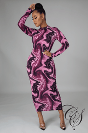 Naya Marble Print Bodycon Dress