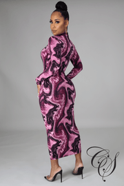 Naya Marble Print Bodycon Dress