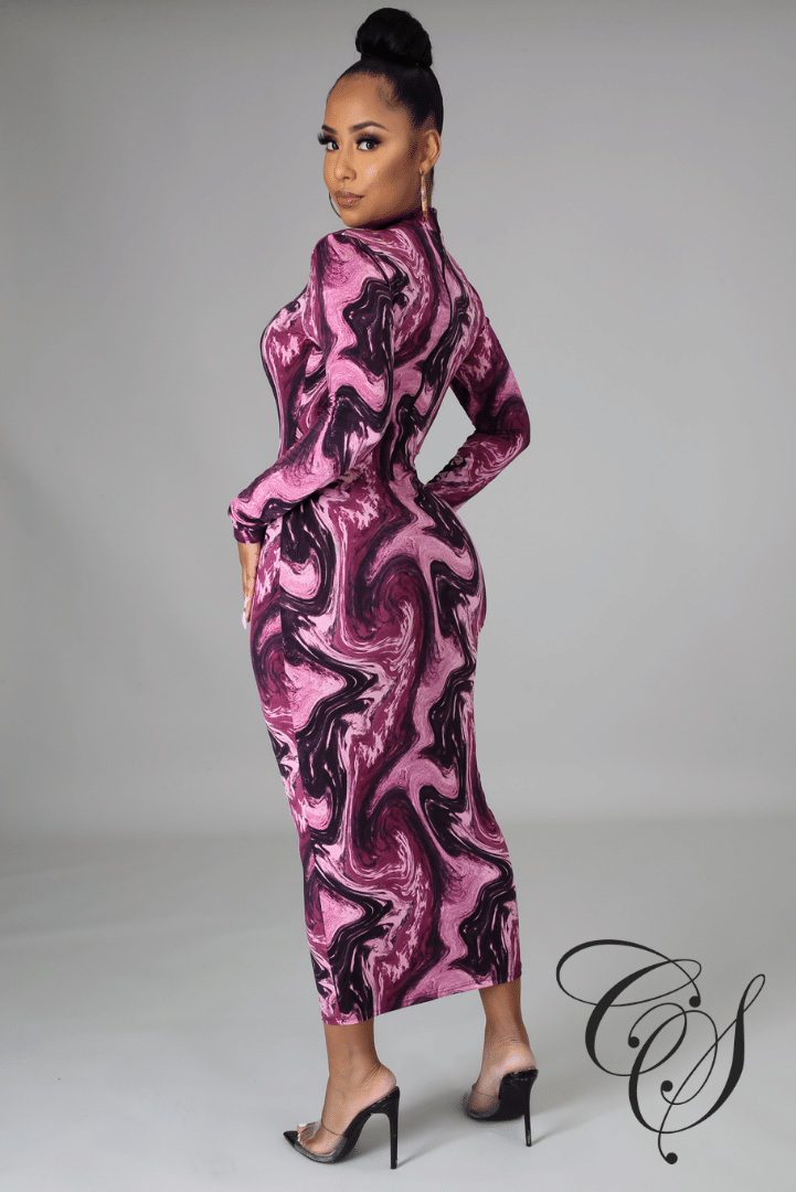 Naya Marble Print Bodycon Dress