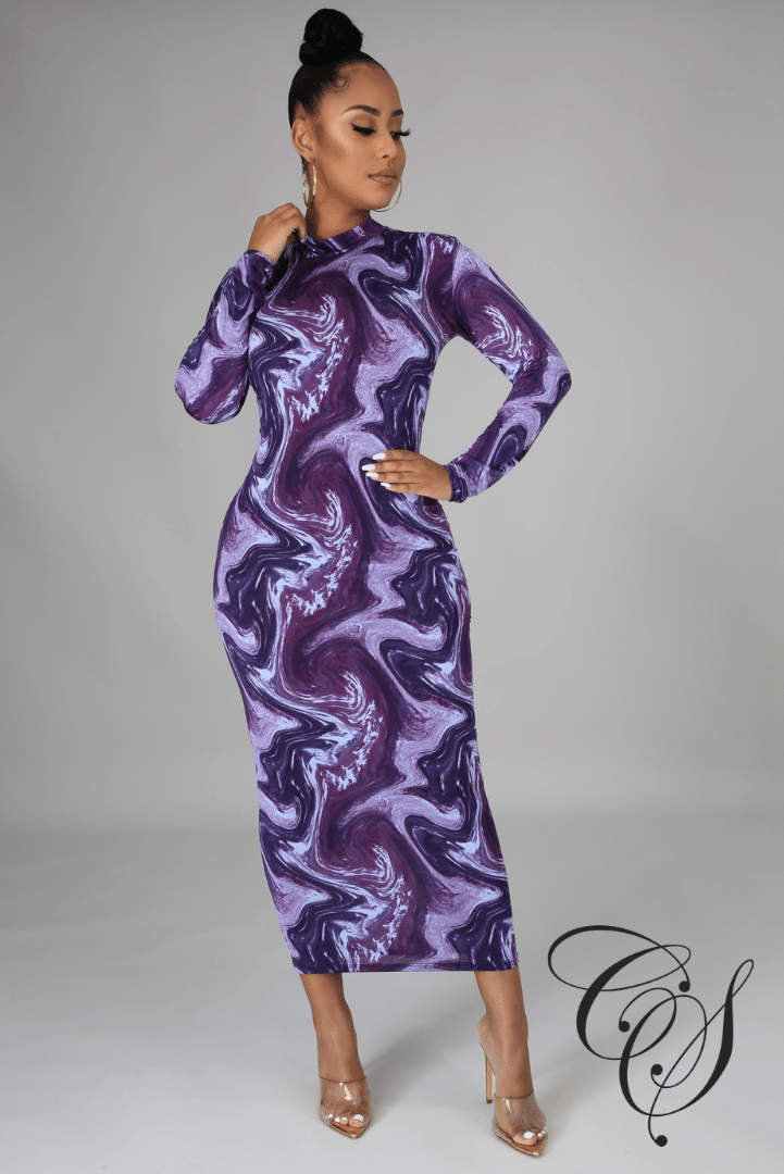 Naya Marble Print Bodycon Dress