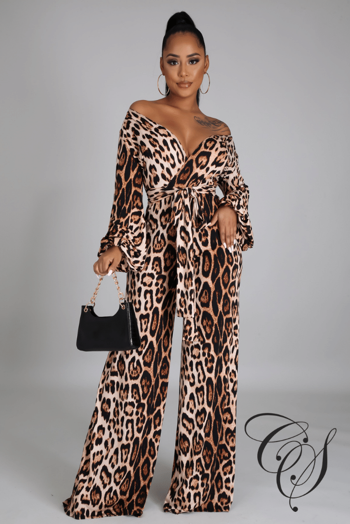 Michelle Leopard Jumpsuit