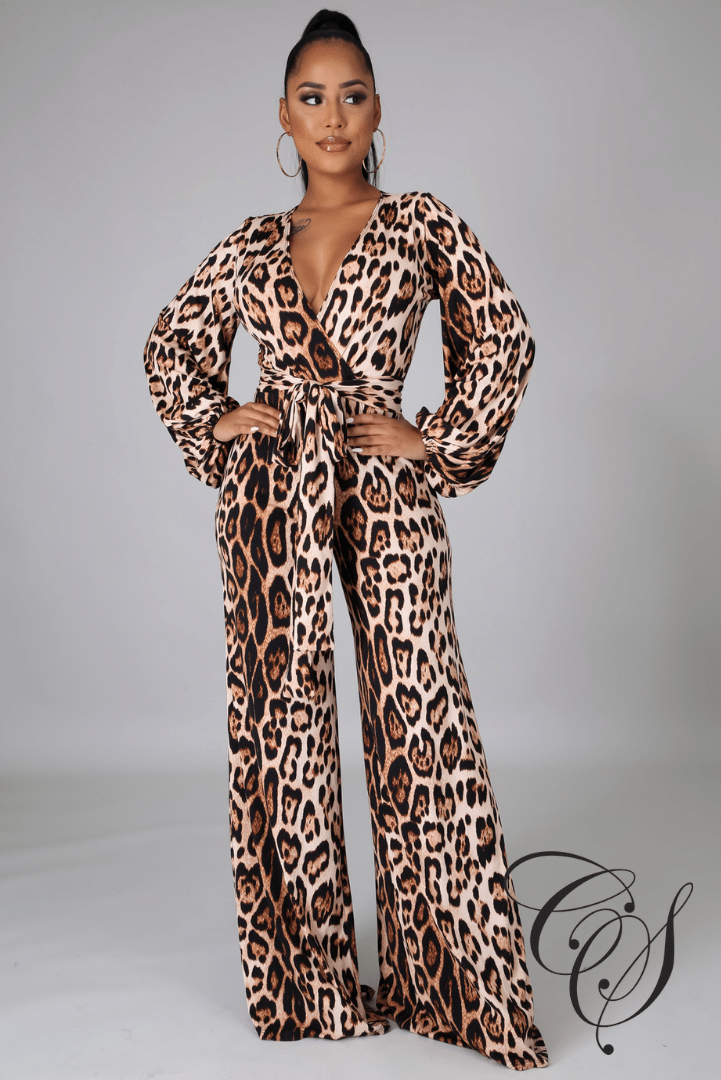 Michelle Leopard Jumpsuit