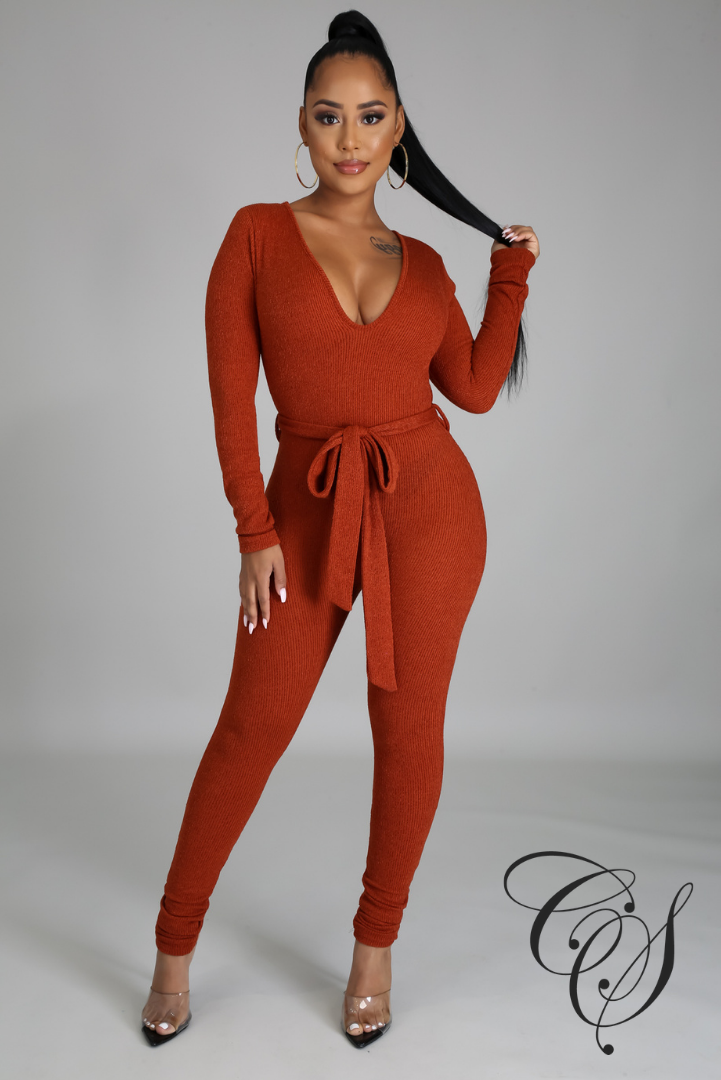Loy Ribbed Knit Jumpsuit