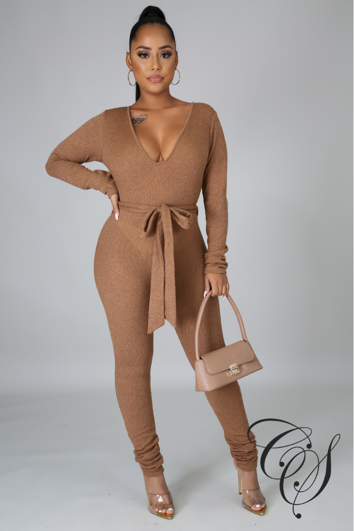 Loy Ribbed Knit Jumpsuit