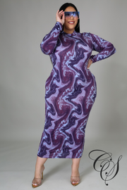 Naya Marble Print Bodycon Dress