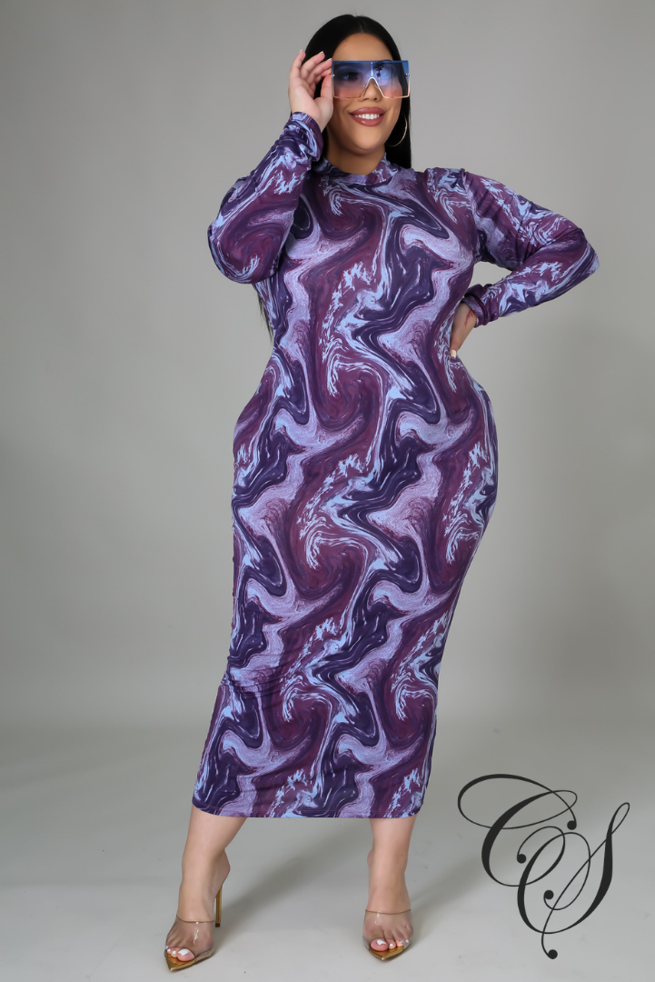 Naya Marble Print Bodycon Dress