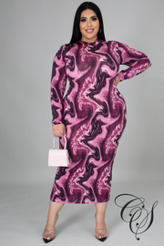 Naya Marble Print Bodycon Dress