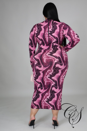 Naya Marble Print Bodycon Dress