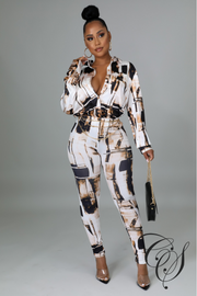 Vanna Abstract Print Legging Set