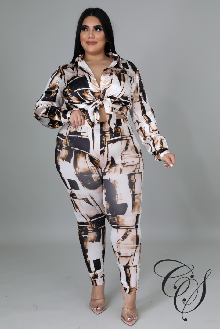 Vanna Abstract Print Legging Set
