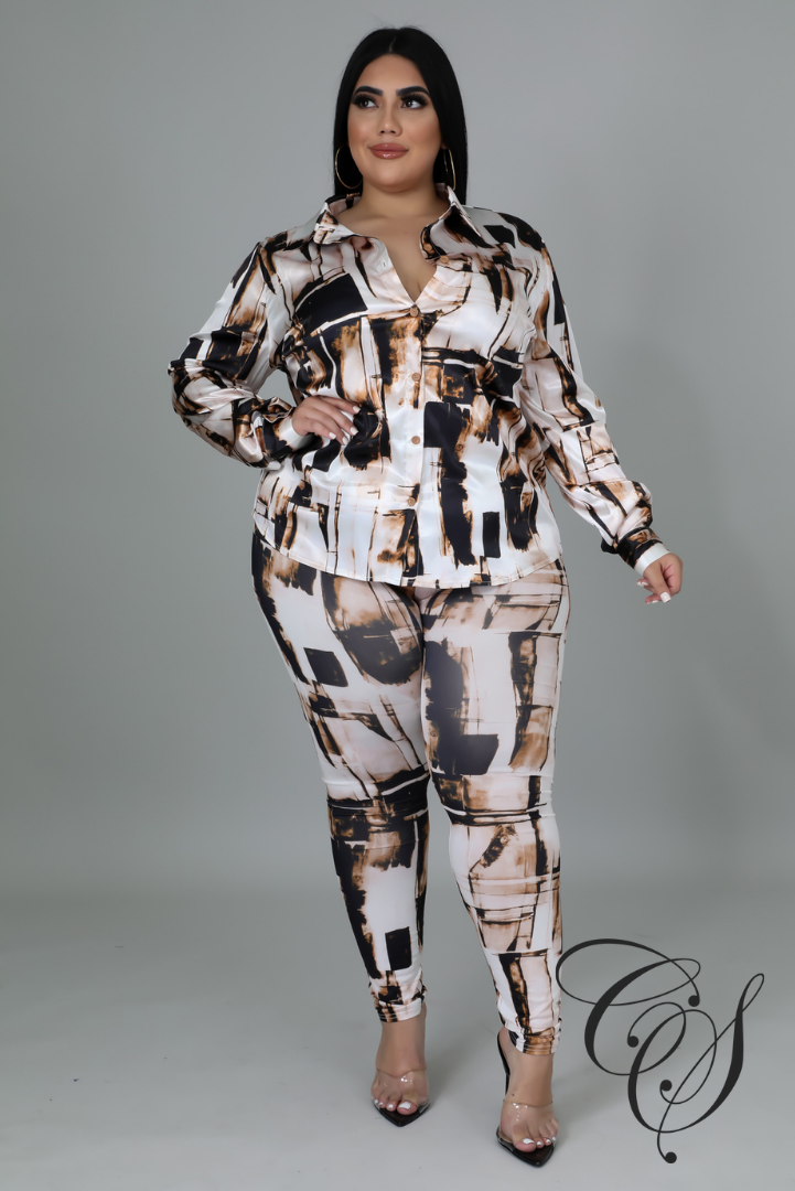 Vanna Abstract Print Legging Set