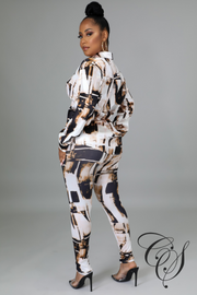 Vanna Abstract Print Legging Set