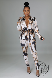 Vanna Abstract Print Legging Set