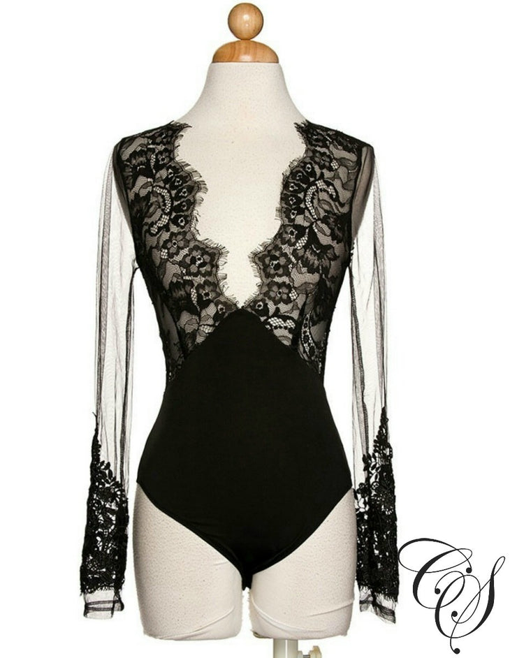 Venus Long Sleeve Sheer Lace Bodysuit – Designs By Cece Symoné