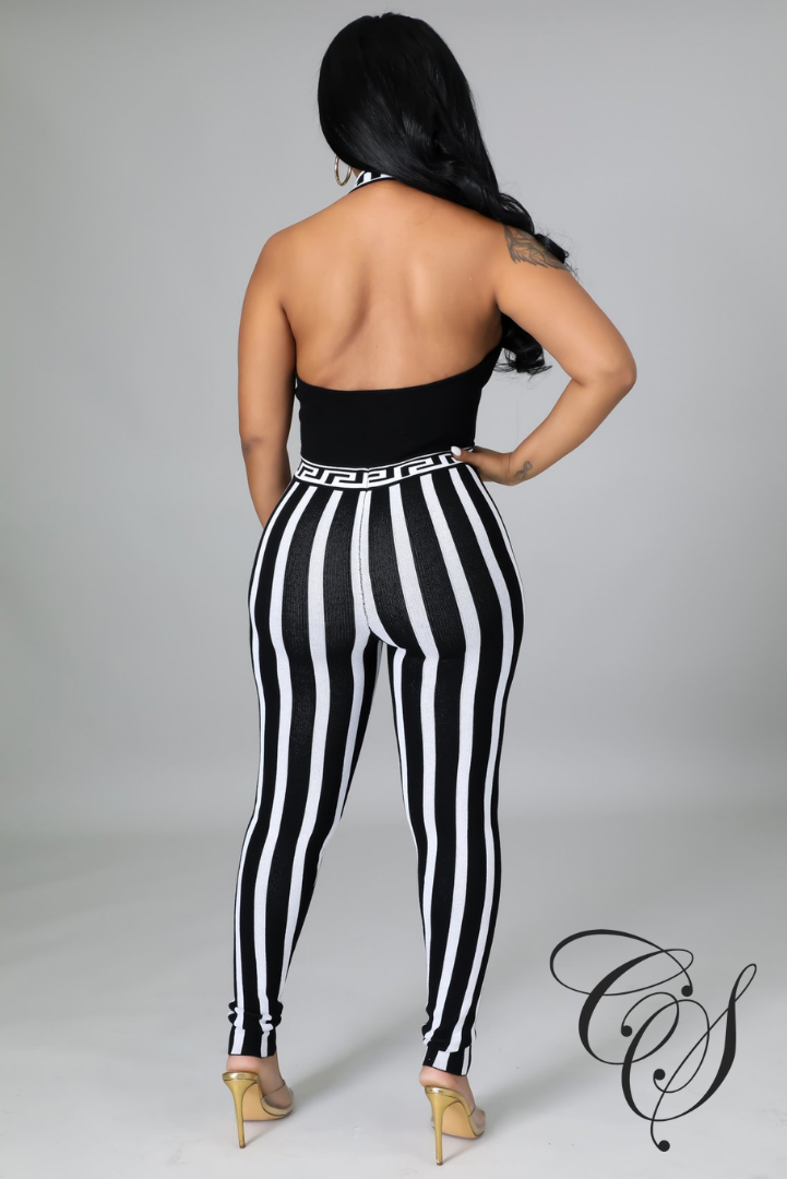 Whitney Monochrome Halter Jumpsuit