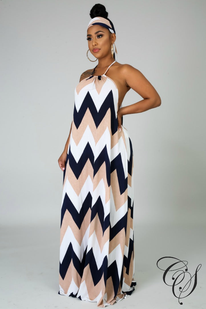 Willa Zig Zag Maxi Dress, Dresses - Designs By Cece Symoné