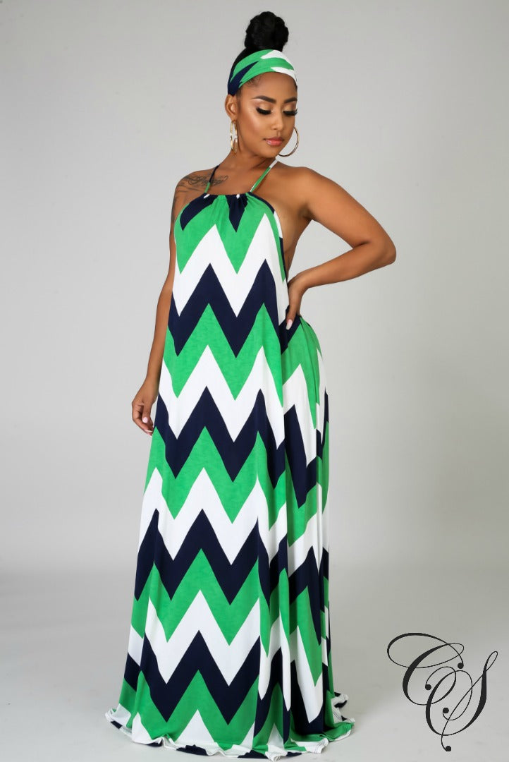 Willa Zig Zag Maxi Dress, Dresses - Designs By Cece Symoné
