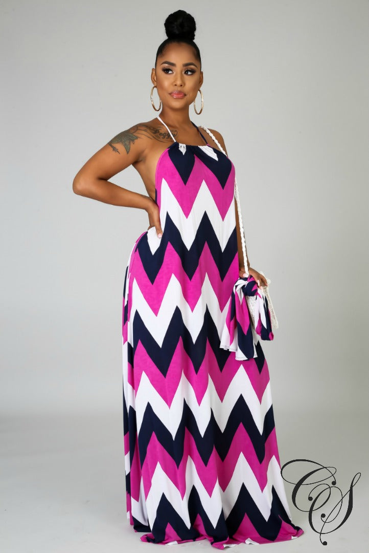 Willa Zig Zag Maxi Dress, Dresses - Designs By Cece Symoné
