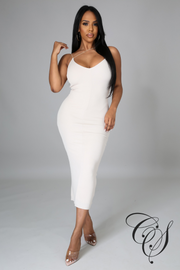 Yolanda V-Neckline Strappy Midi Dress