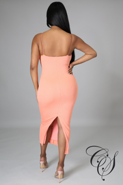 Yolanda V-Neckline Strappy Midi Dress